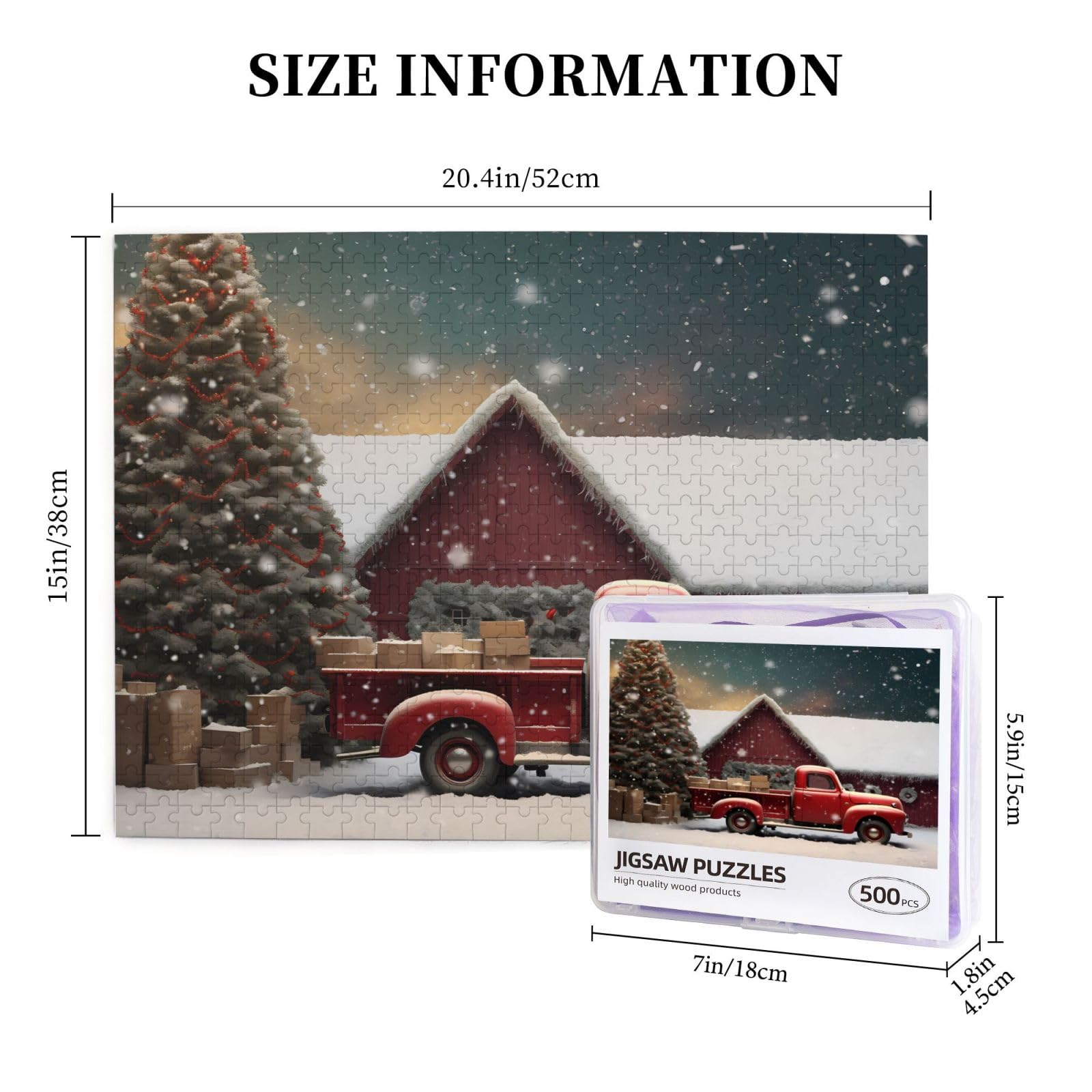 Amazon.com: 500 Pieces Red Truck Jigsaw Puzzles for Family Fun and